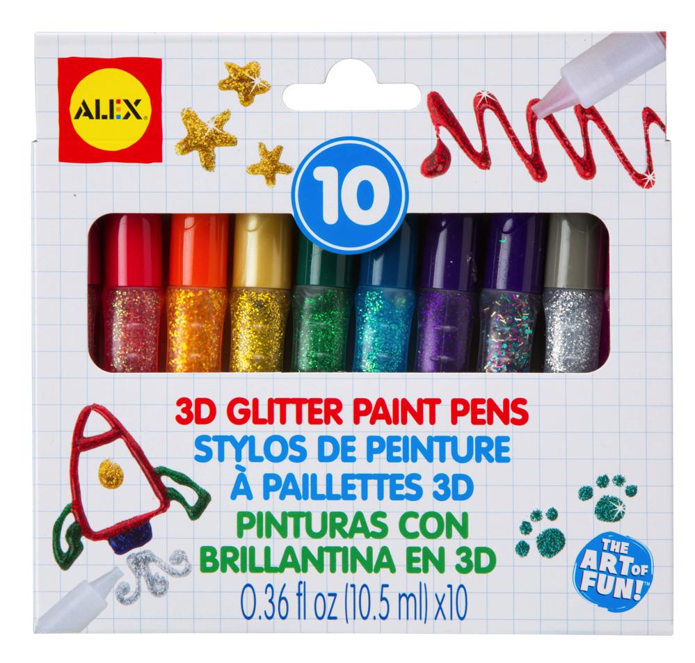 10 3D Glitter Paint Pens