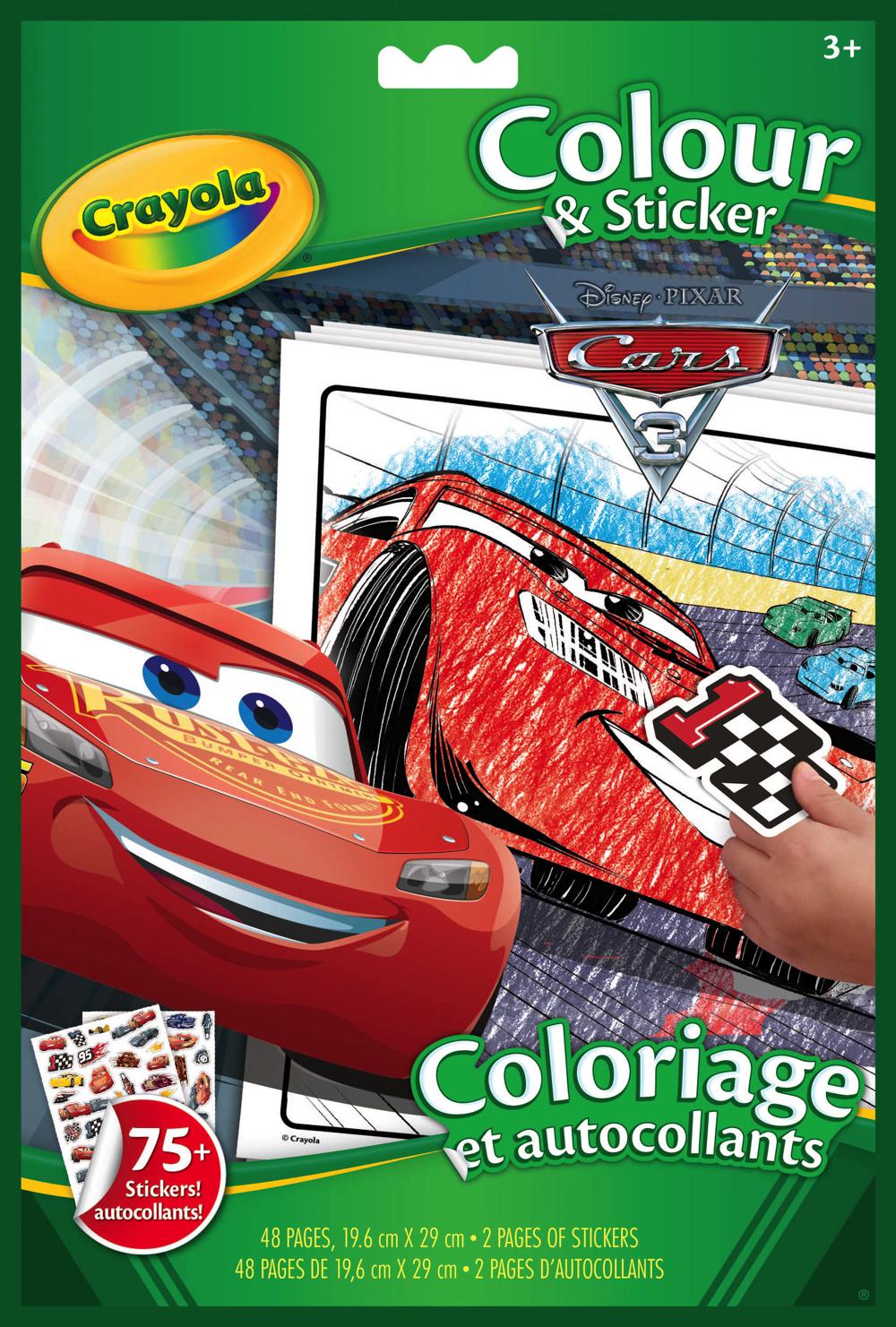 Cahier   colorier et d autocollants Cars 3