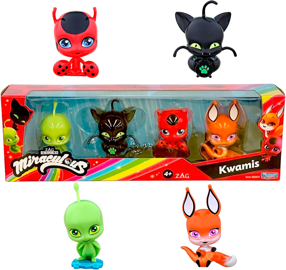 Miraculous - Ensemble de 4 Kwamis - Figurines