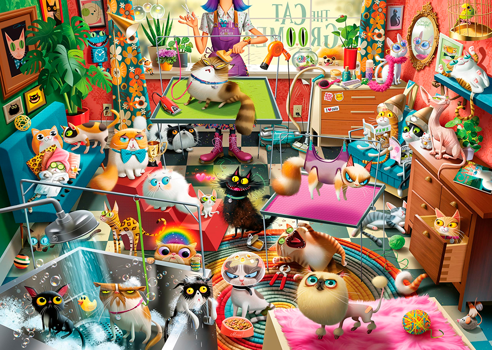 1000 pieces puzzle - The Cat Groomer - Puzzles