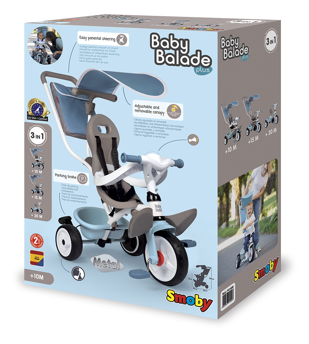 Smoby Tricycle Baby Balade Bleu Sports