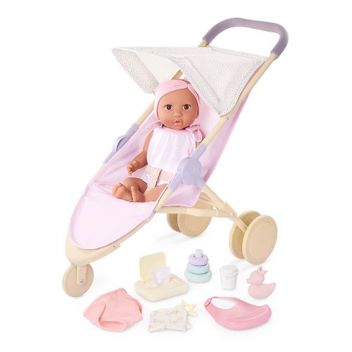 LullaBaby - Poupée bébé 35.5 cm avec poussette et accessoires