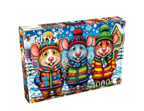 Delfy - 1000 pieces puzzle - Mice in Mittens