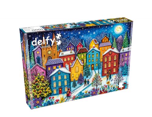 Delfy - 1000 pieces puzzle - Snowy Evening Village
