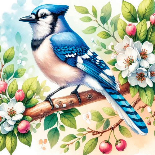 Jacarou - Broderie de diamants ronds - Blue Jay Elegance