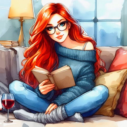 Jacarou - Broderie de diamants ronds - Reading a Book