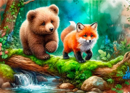 Jacarou - Broderie de diamants ronds - Forest Friends