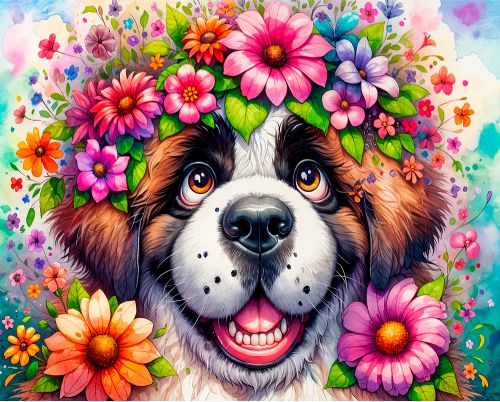 Jacarou - Broderie de diamants ronds - St-Bernard