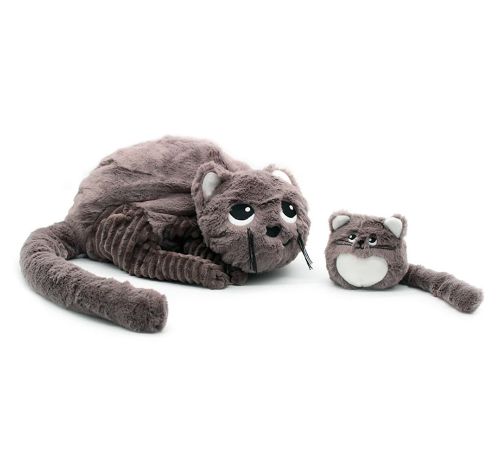 PTiPoTos - Maman et bébé peluche, Miaou le chat gris