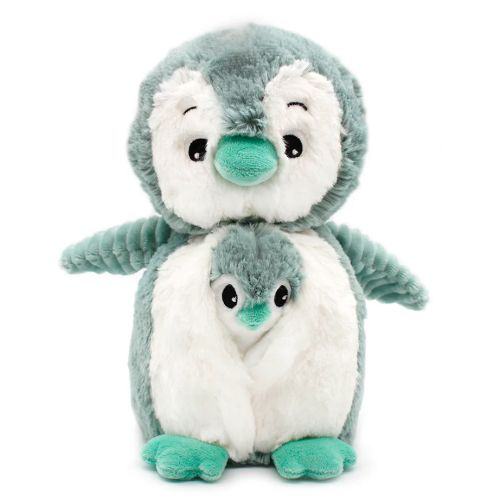 PTiPoTos - Maman et bébé peluche, Iglou le pingouin menthe