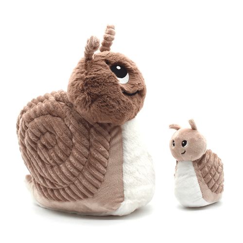 PTiPoTos - Maman et bébé peluche, Speedou l'escargot brun