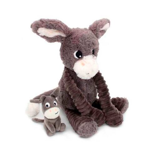 PTiPoTos - Maman et bébé peluche, Poitou âne gris