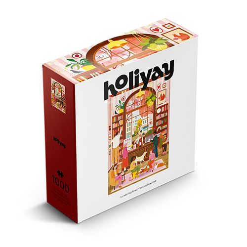Holiyay puzzle 1000 pieces - The Cozy Bean Café, Laura Lhuilier