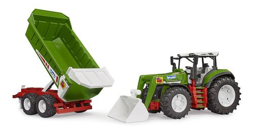 Bruder - Roadmax Tracteur avec chargeur avant et remorque