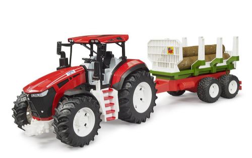 Bruder - Tracteur Roadmax avec remorque forestière et 3 troncs