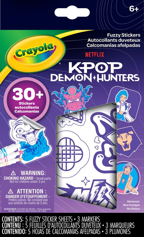 Crayola - Autocollants duveteux à colorier - K-Pop Demon Hunters