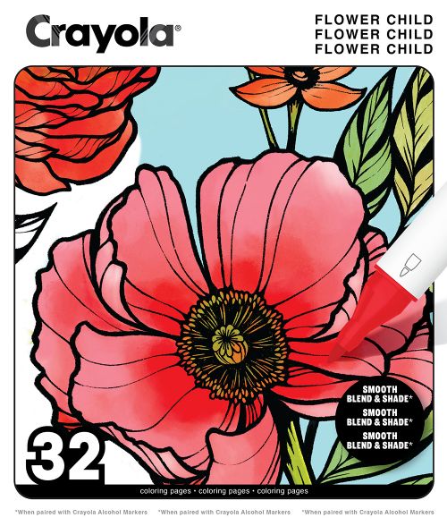 Crayola - Livre à colorier adulte 32 pages, Fleurs