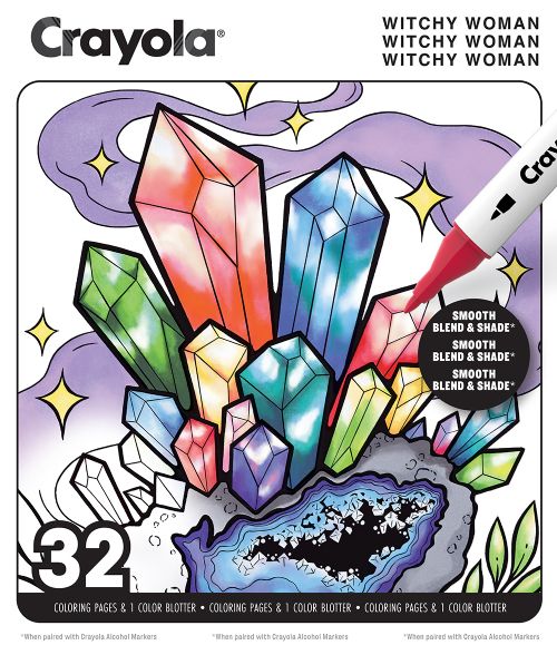 Crayola - Livre à colorier adulte 32 pages, Femme sorcière
