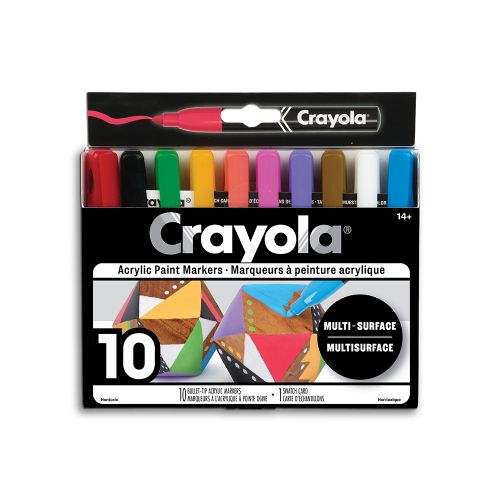 Crayola - 10 marqueurs acrylique à pointes coniques