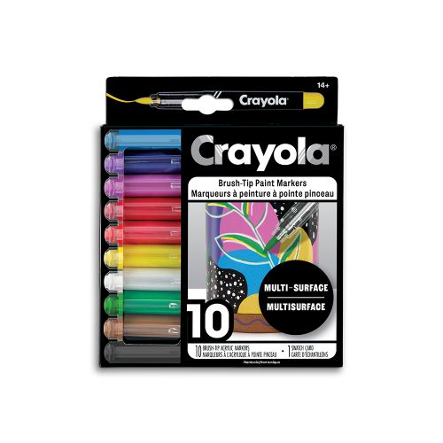 Crayola - 10 marqueurs acrylique à pointes pinceaux