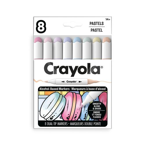 Crayola - 8 marqueurs à l'alcool, pastels