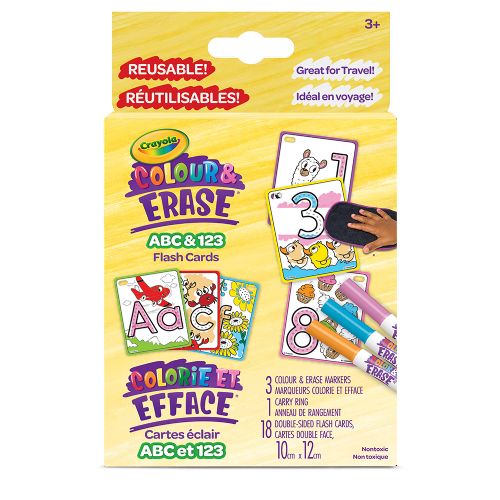 Crayola - Colour & Erase ABC et 123 cartes flash