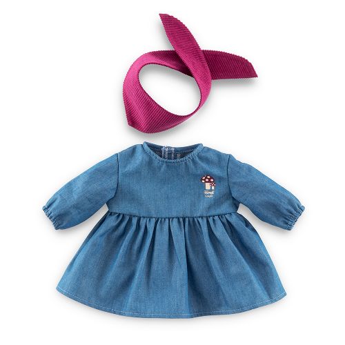 Vêtements 36 cm - Petit Explorateur - Robe en jean & foulard