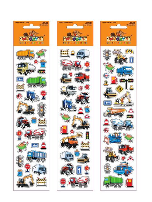 Sparkling stickers - Construction, assorted