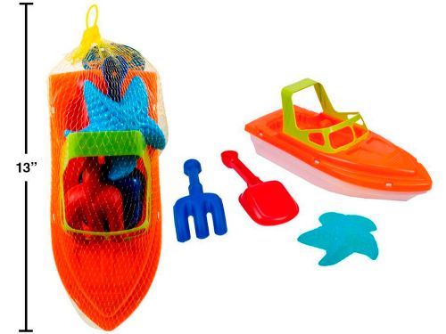 Sunny Dayz - Bateau de plage 11,5" 4 pièces, assortiment