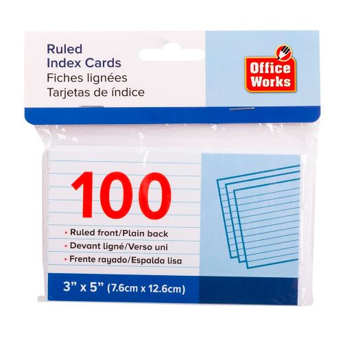 100 Fiches lignées 3x5"