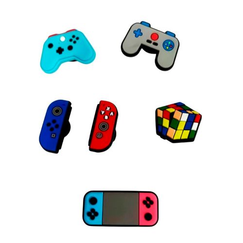Breloques de jeux vidéo pour sandales, 6 pièces