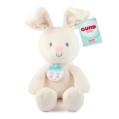 GUND Baby - Cache-cache Flora le lapin en peluche 18 cm