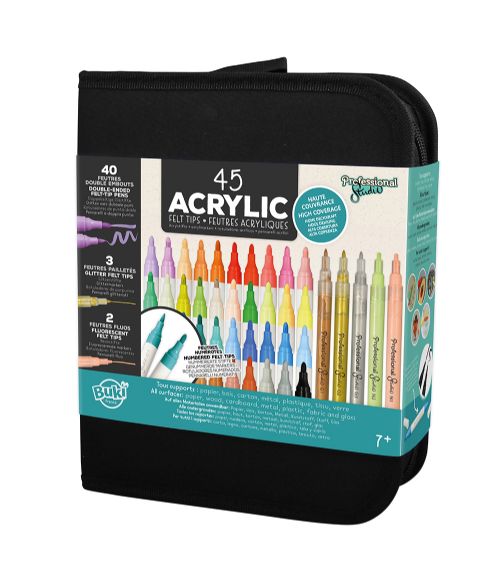 Buki Professional Studio - Set of 45 Acrylic Markers