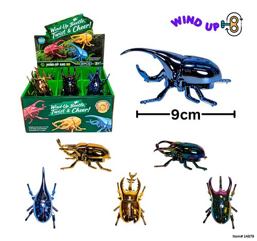 Scarabée métallique à remontoir 10 cm, assortiment