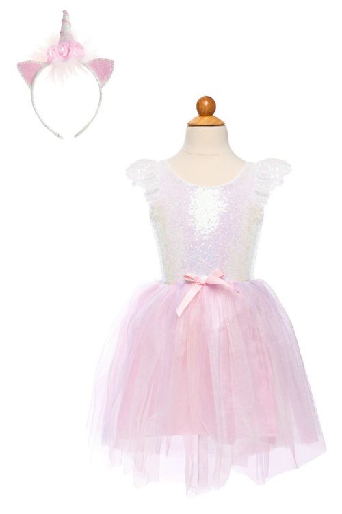 Robe de licorne iridescente rosée (5-6 ans)