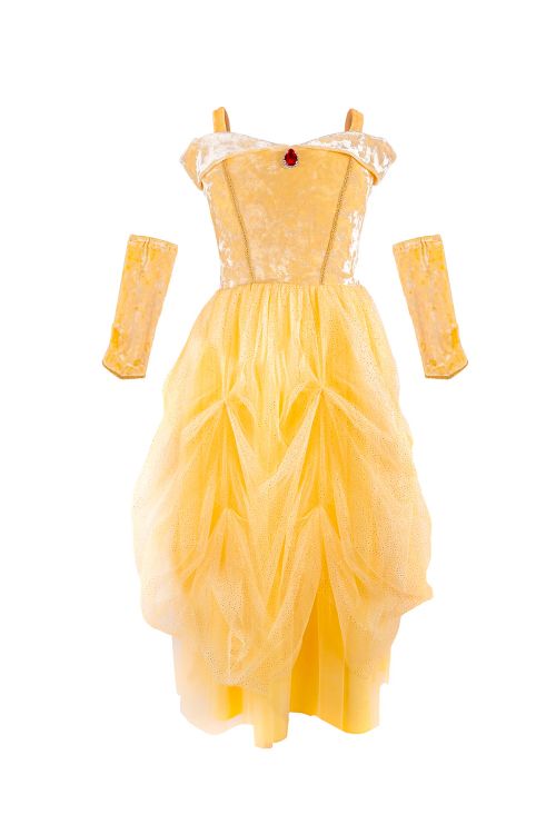 Robe de princesse - Belle avec manchettes (5-6 ans)