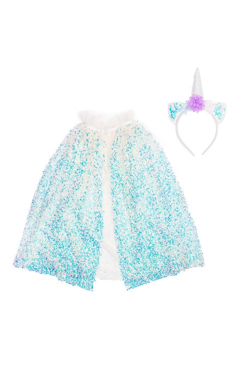 Cape et bandeau licorne scintillants (4-6 ans)