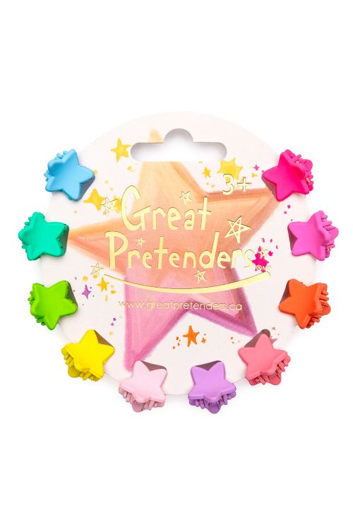 Mini pinces à cheveux - Étoiles arc-en-ciel, 10 pinces