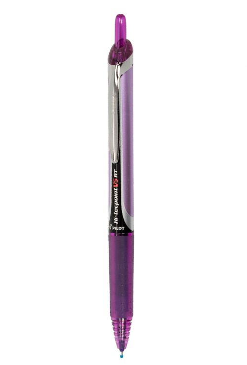 Stylo Hi-tecpoint V5 rétractable 0.5 mm mauve