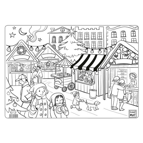 Napperon à colorier - Marché d'hiver