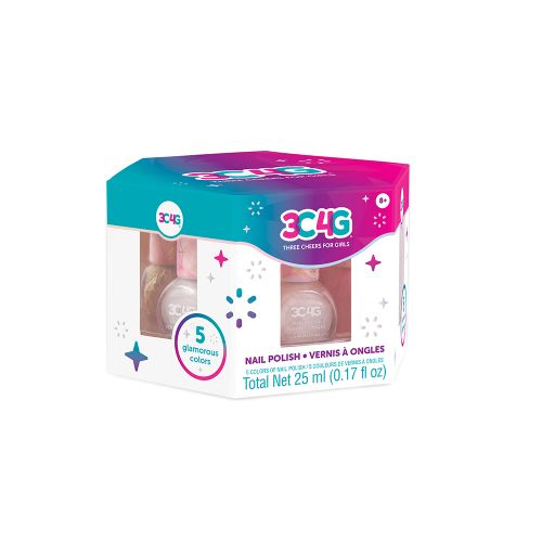 3C4G - Ensemble de 5 vernis à ongles Boîte hexagone