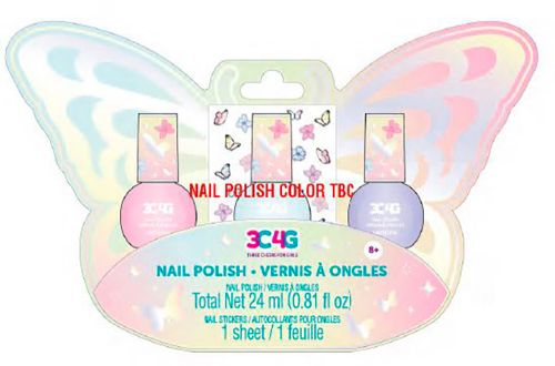 3C4G - Ensemble trio de vernis à ongles papillons