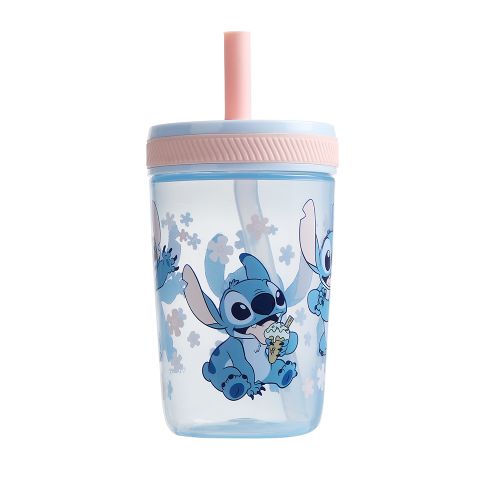 Stitch - Verre avec paille en silicone 430ml