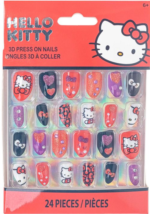 Hello Kitty - Ensemble de 24 ongles pressés 3D