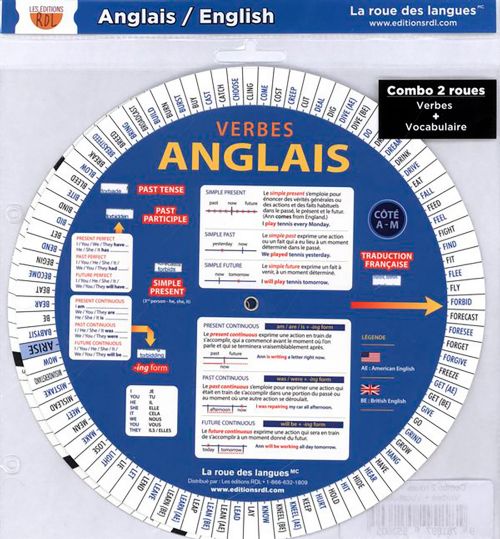 Livre - Combo 2 roues: Verbes et vocabulaire anglais - Version bilingue