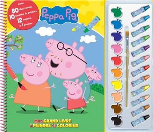Livre - Peppa Pig: Mon grand livre à peindre et colorier - Version française