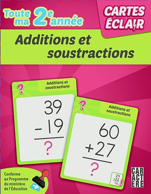 Cartes éclair - 2e année : Additions et soustractions - Version française