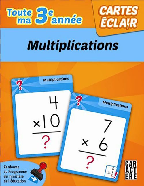 Cartes éclair - 3e année : Multiplications - Version française
