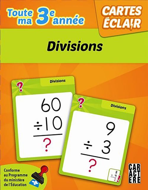Cartes éclair - 3e année : Divisions - Version française