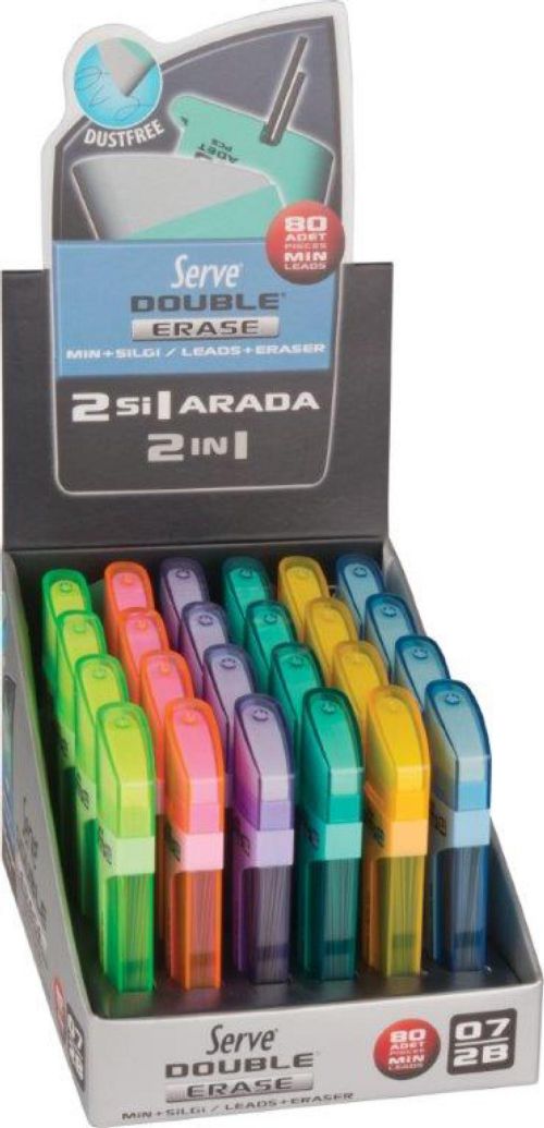 Recharge de 80 mines 0.7 mm et efface assortis